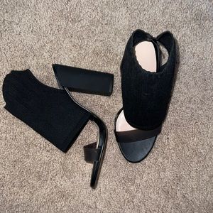 Zara black fabric heels size 38